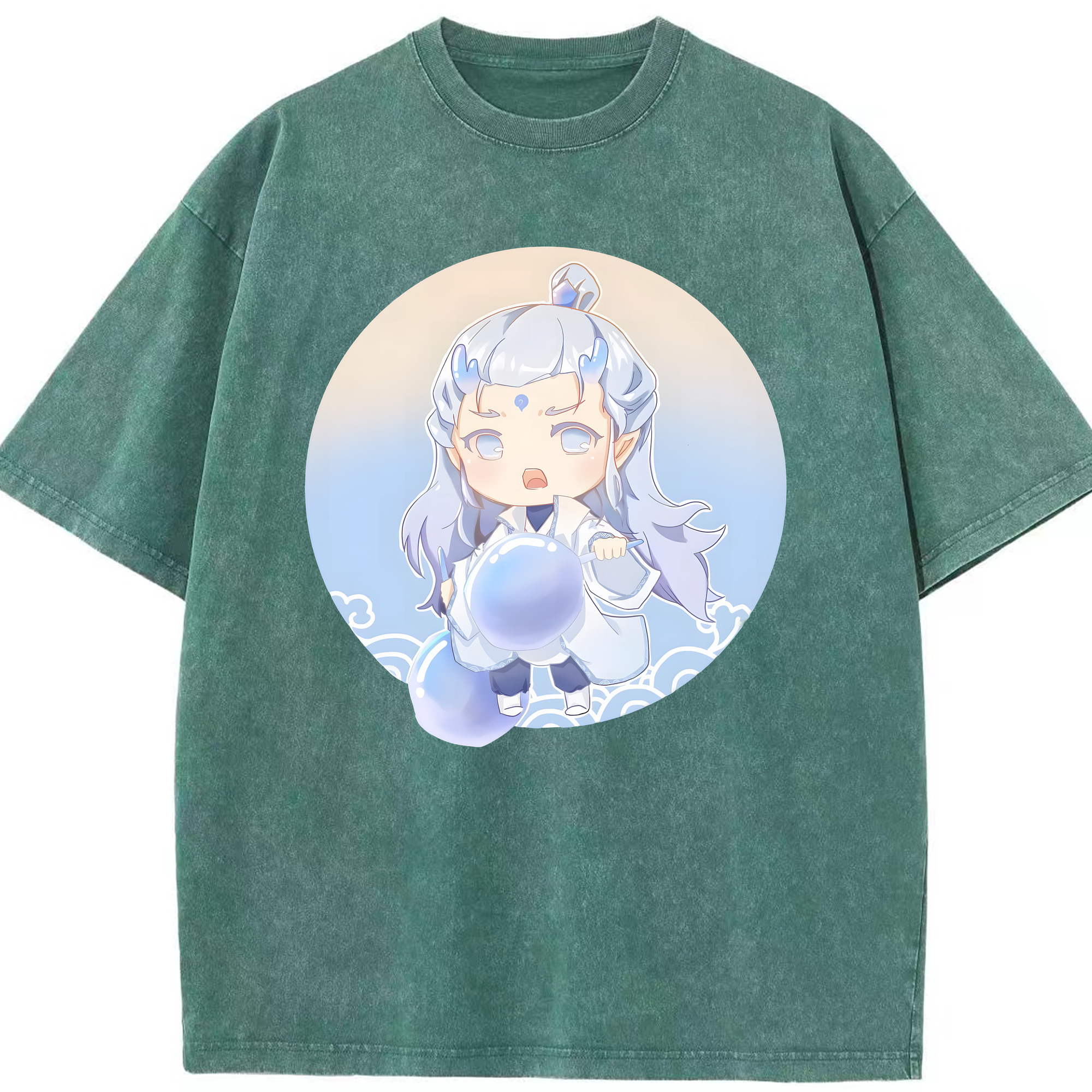 （画像用） Ne Zha 2 ナタ 魔童の大暴れ 綿100% ヴィンテージ風 半袖Tシャツ（フロントプリント）